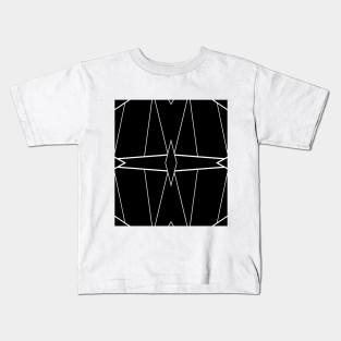 Symmetrical Black and White Lines Kids T-Shirt
